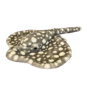 STINGRAY PLUSH Stuffed Animal Plush Toy Gray White Polka Dots